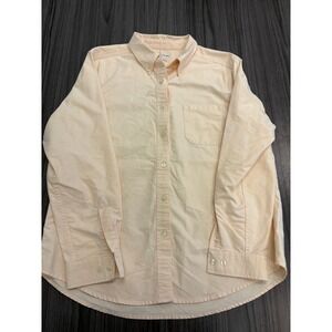 LL Bean Men's Button Down Oxford Shirt Peach Long Sleeve Size Medium